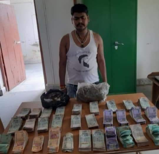 SSB के टीम ने गान्जा  तस्कर को नगद सहित गान्जा के साथ धर दबोचा फारबिसगंज