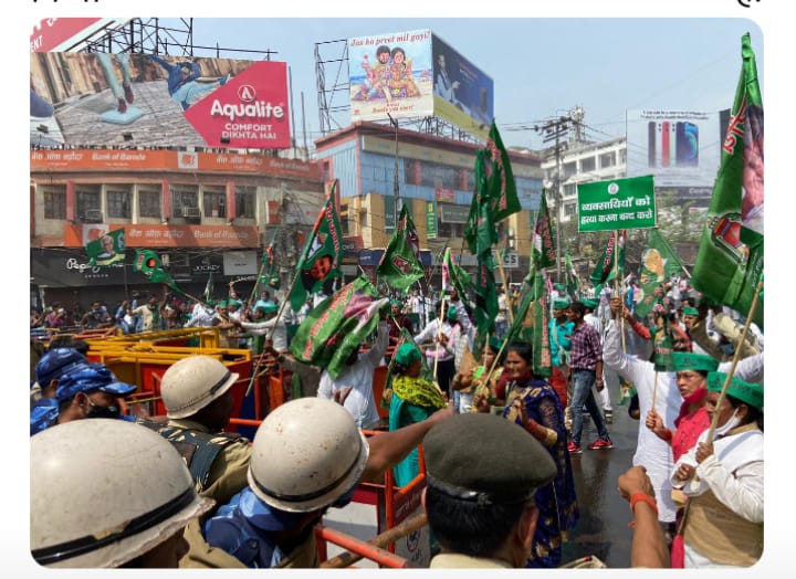 बेरोजगारी, अपराध और कानून व्यवस्था को लेकर राजद ने किया विधानसभा मार्च