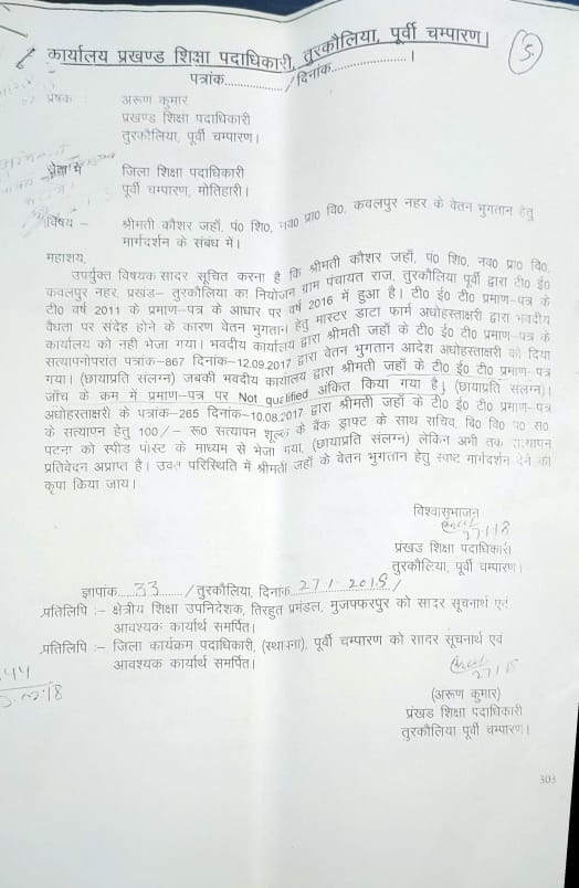 भ्रष्टाचार बनाम शिष्टाचार मामला पूर्वी चंपारण शिक्षा विभाग का