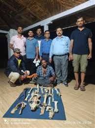बाघ की हड्डियों सहित शिकारी गिरफ्तार