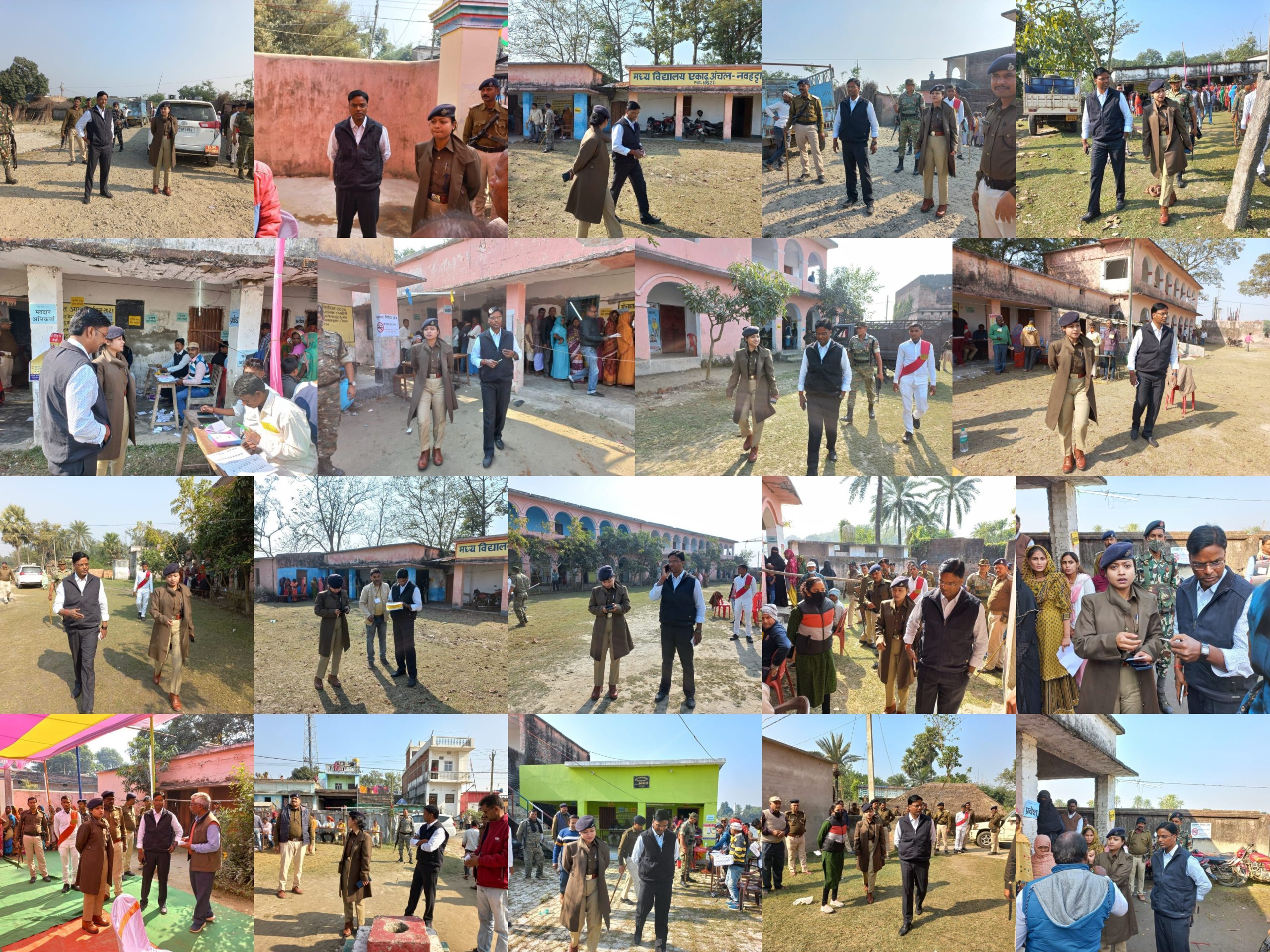 नौहट्टा प्रखंड के अंतर्गत विभिन्न मतदान केंद्रों का किया औचक निरीक्षण