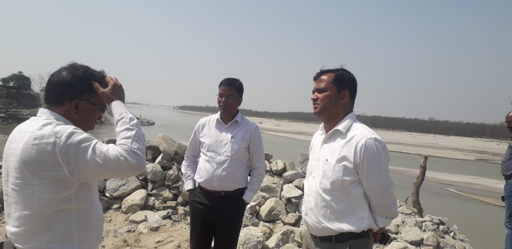 कोशी तटबंध पर शीर्ष कार्य प्रमंडल ,जल संसाधन विभाग वीरपुर तथा कुसहा डिवीज़न