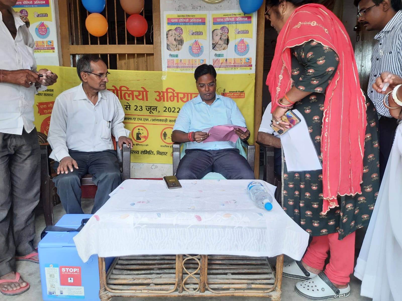 सुपौल द्वारा पल्स पोलियो का दवा पिलाकर कार्यक्रम का उद्घाटन