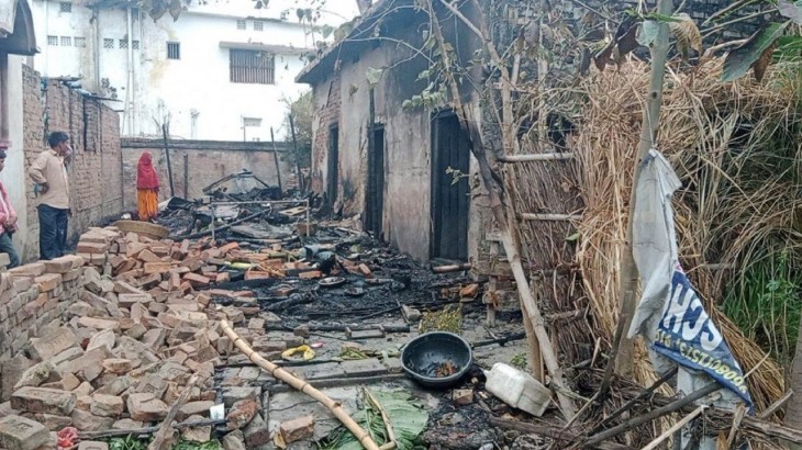 मुजफ्फरपुर में भीषण अगलगी, 4 बच्चे जिंदा जले, 6 से अधिक झुलसे