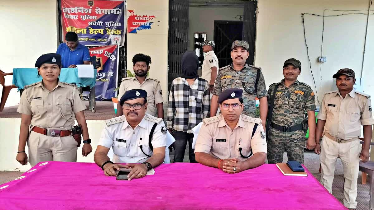 बिहार में पुलिस और अपराधियों के बीच मुठभेड़, 50 हजार का इनामी अपराधी नीतीश कुमार गिरफ्तार - ENCOUNTER IN SAHARSA