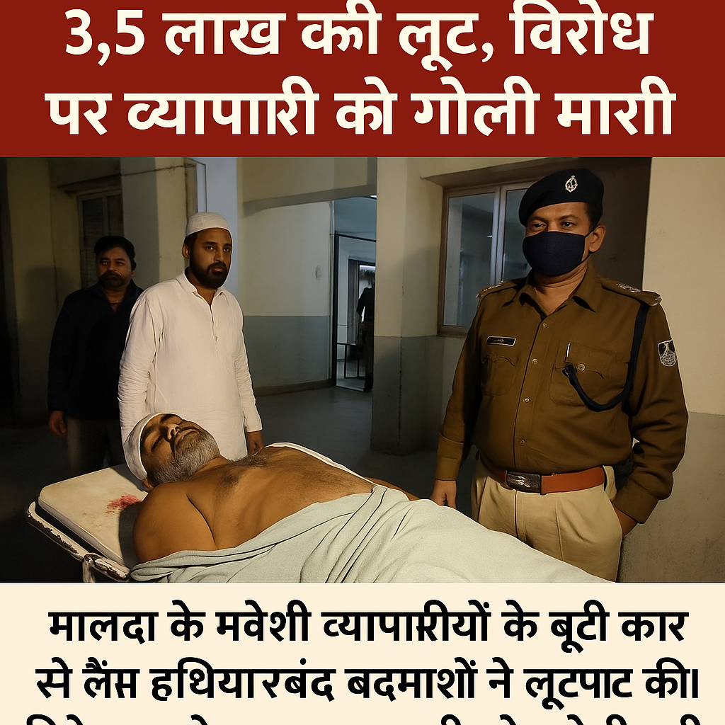 पूर्णिया में मवेशी व्यापारियों से 3.5 लाख की लूट, विरोध पर व्यापारी को गोली मारी