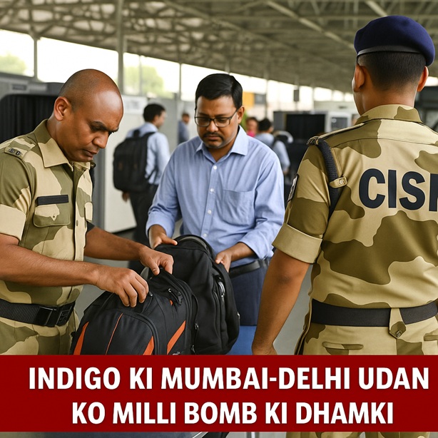 इंडिगो की मुंबई-दिल्ली उड़ान को मिली बम की धमकी, सुरक्षा एजेंसियां अलर्ट