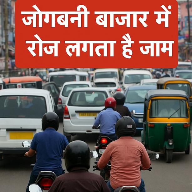 जोगबनी बाजार में रोज़ाना जाम, दुर्गा पूजा पर प्रशासन की लापरवाही से बढ़ी परेशानी